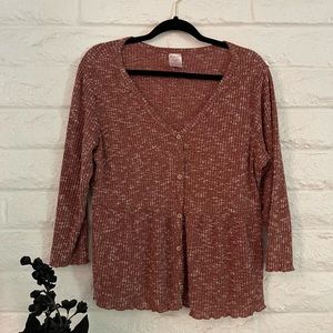 NO BOUNDARIES peplum knit long sleeve
